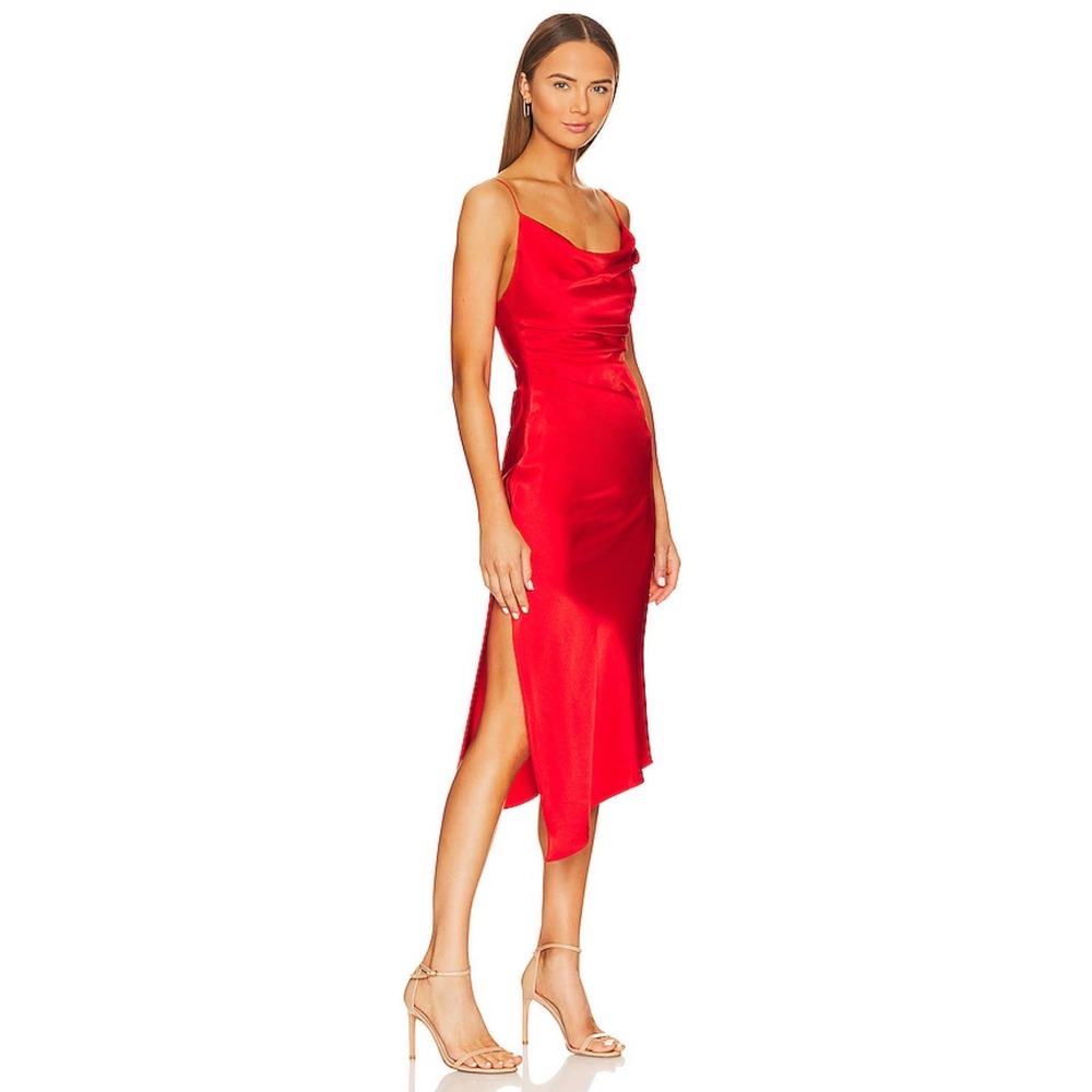 Alice + Olivia Vista Satin Asymmetric Dress. Size 2